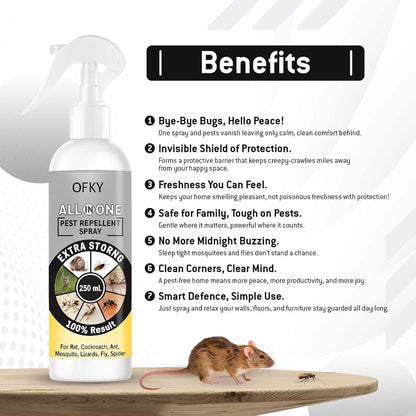 Aifanciey Natural All-in-One Insect Spray | Herbal Indoor Bug Control | Bedbugs, Ants, Mosquitoes, Cockroach, Rat, Lizard, Bedbugs, Spider | Snake & Roaches Treatment | Safe for Home Use