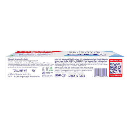 Colgate Sensitive Pro Relief, Sensitvity Relief Toothpaste, 70g, With PRO-ARGIN Technology, Clinically Proven Formula Provides INSTANT Relief From Tooth Sensitivity Colgate Tooth Paste For Instant & Lasting Sensitivity Relief