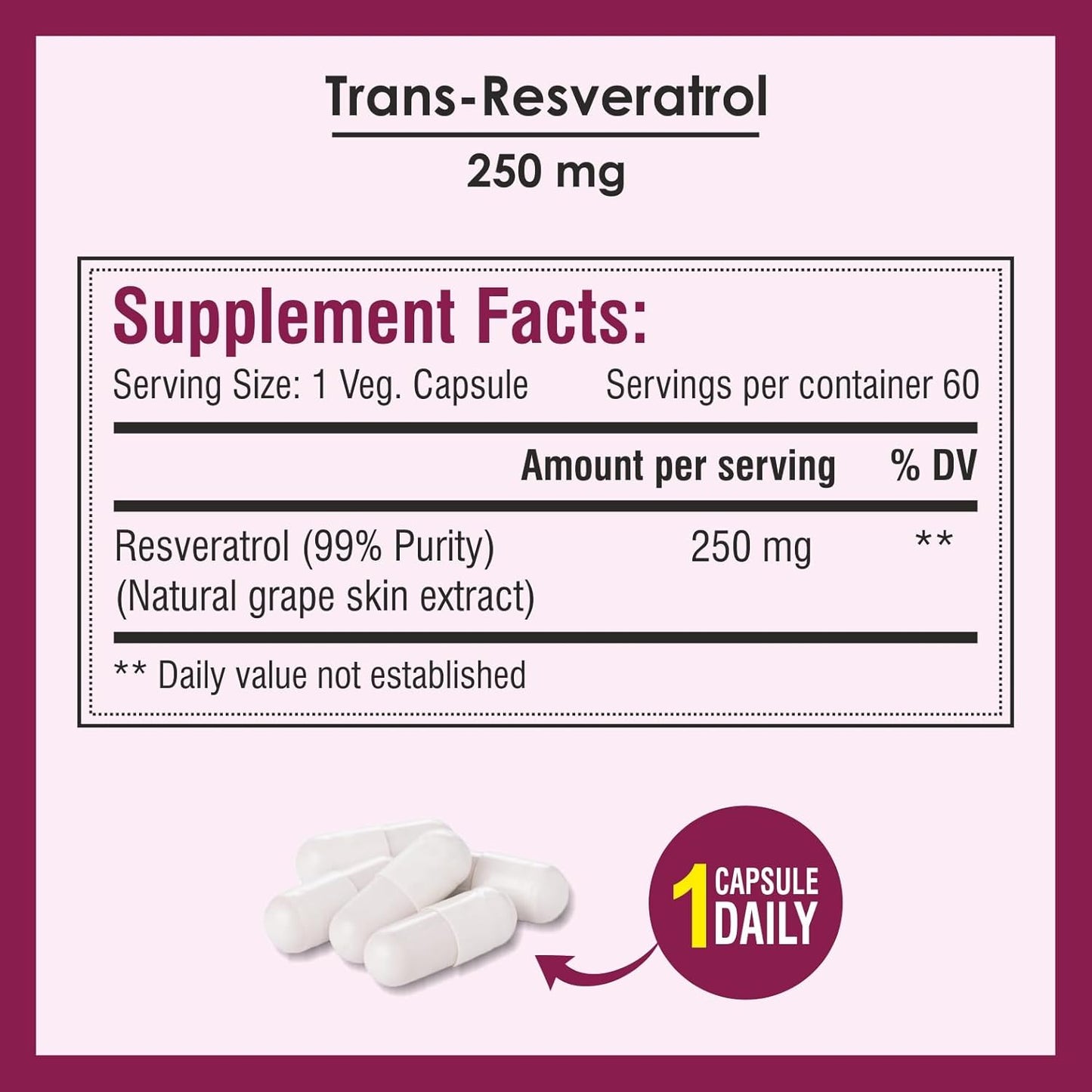 Biotrex Nutraceuticals Resveratrol 250mg - 60 Capsule