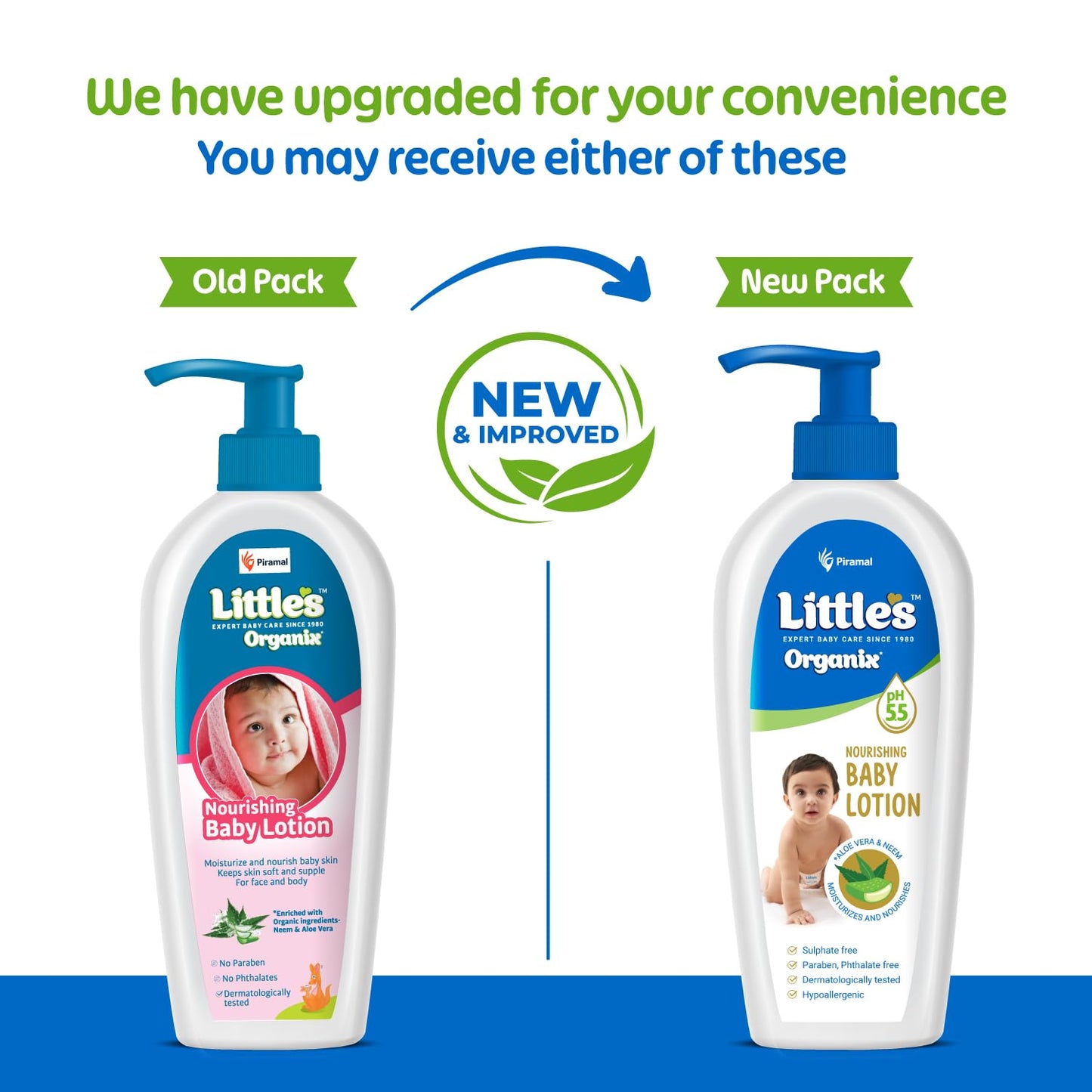 Little's Organix Nourishing Baby Lotion 400 ml | pH 5.5 | with Aloe Vera & Allantoin | Long-Lasting Moisturisation | Dermatologically Tested | Non-Sticky and Light | No Parabens, No Phthalates