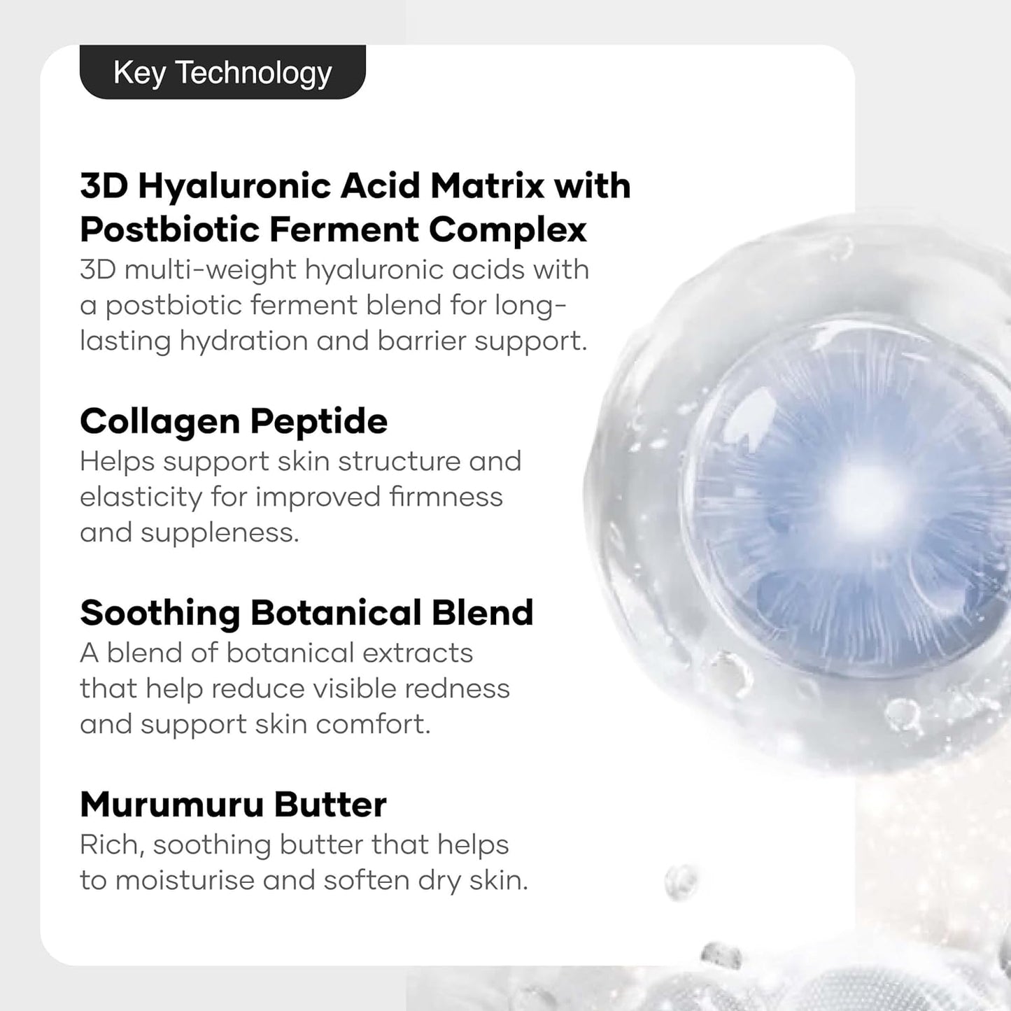 Cureskin Derma Rescue Cream Hydrating Face Moisturiser for Dry, Dehydrated & Sensitive Skin | 3D Hyaluronic Acid Matrix + Collagen Peptide + Postbiotics | Barrier Repair, Long-Lasting Hydration | 17g