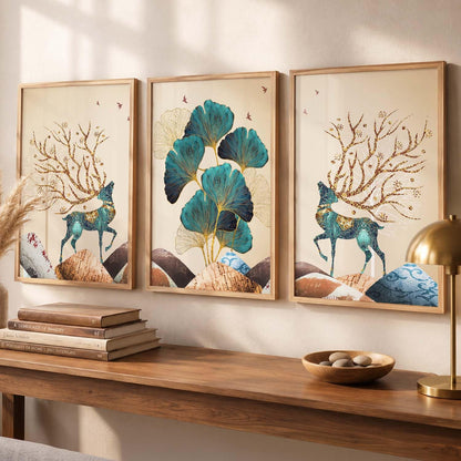 Modern Wall Art framed Painting for Wall Decoration - Wall Paintings for Living Room, Bedroom - Big Size Wall Painting Set of 3 (Art 2, 10x13 inch)