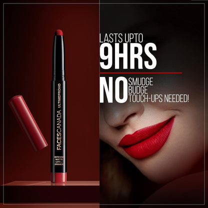 FACESCANADA Ultime Pro Hd Intense Matte Lipstick + Primer - Mulberry Magic (Plum), 1.4G | 9Hr Long Stay | Flawless Hd Matte Finish | Intense Color | Lightweight | Smooth Glide | Primer Infused