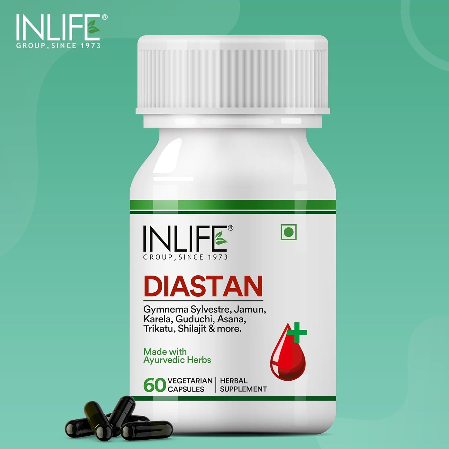 Inlife Diastan Diabetes Care Ayurvedic Supplements - 60 Vegetarian Capsules