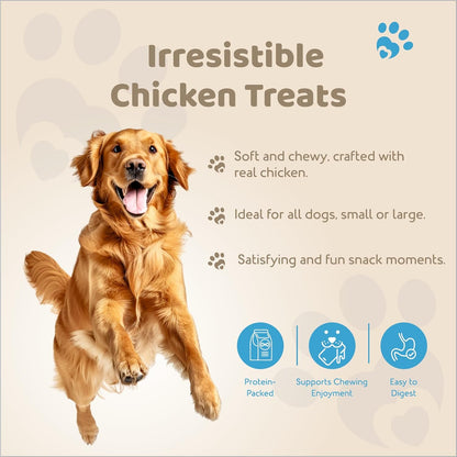 Petoska Mini Meat Bones - 100gms | High-Protein | Real Chicken Meat | Soft Chew Treats for Dogs & Puppies | Supports Dental Health | Dogs of All Breeds