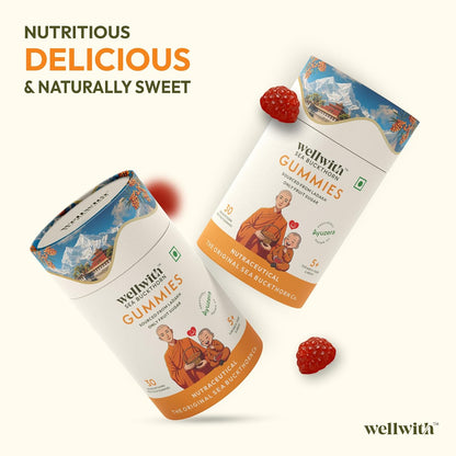 Wellwith Sea buckthorn Gummies for kids and adults, Vitamin C Rich, multivitamin supplement, Immunity (60 Gummies,Pack of 1)