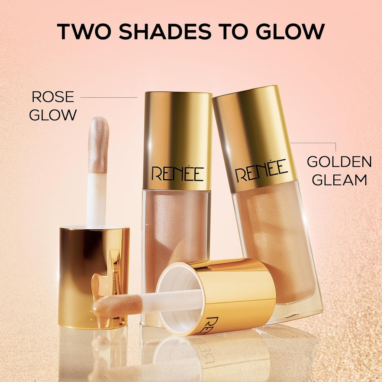 RENEE You are Glowing Liquid Highlighter for Face Makeup – Rose Glow | Illuminating, Dewy Finish | Long-Lasting, Radiant, Pearly Finish | Vitamin E, Jojoba Oil Infused | 6 ml