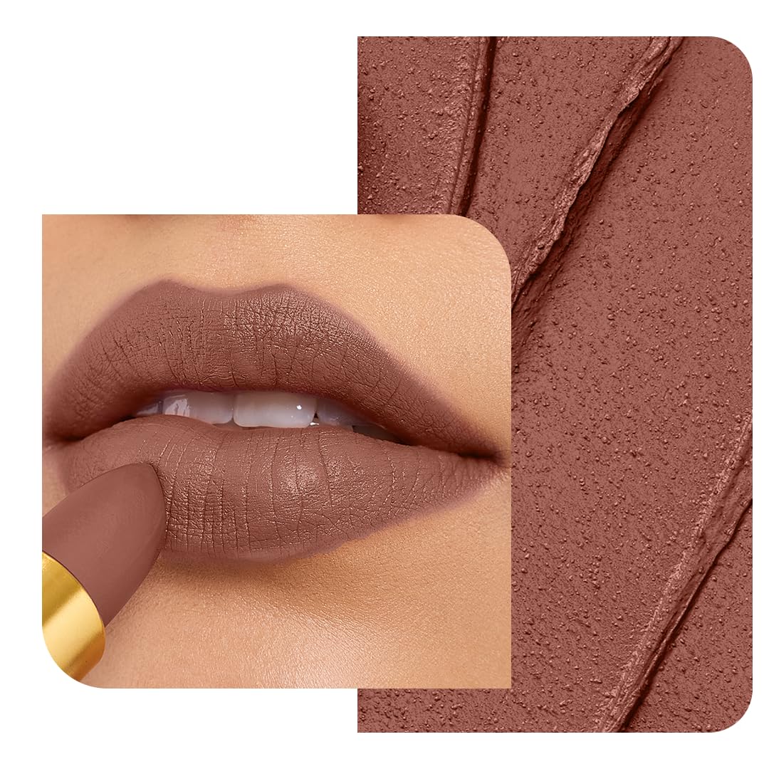 LoveChild Masaba 90s Drip Hey Sugar (Brown Sugar) Luxe-Matte Lipstick with Intense One-Swipe Color Payoff in High-Pigment HD Crème Matte Formula, 4gm