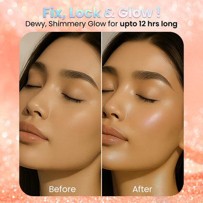 FACES CANADA Ultime Pro Strobe Makeup Fixer Mini - Rose Gold, 50 ml | 12HR Long Lasting Makeup Setting Spray | Dewy Shimmery Glow Finish | Hydrating, Non-Sticky | Waterproof, Transferproof & Alcohol-Free