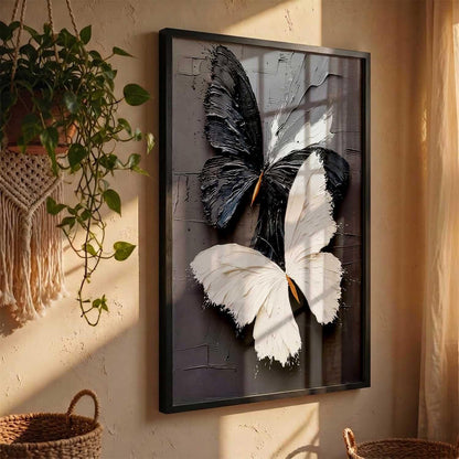Butterfly Art Wall Painting Home Decoration With Frame For Living Room Bed Room Hotel Wall Decor Digital Reprint Engineered Wood (13X17 INCH)