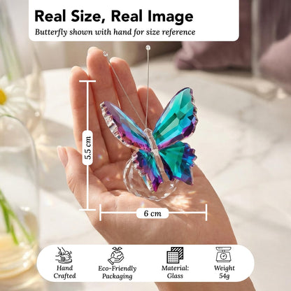 Nostrae Crystal Butterfly Show Pieces for Home Decor Living Room Decorative Items | Glass Showpieces Gift Items for Decoration | Center Table Tv Showcase Office Desk Interior Figurines