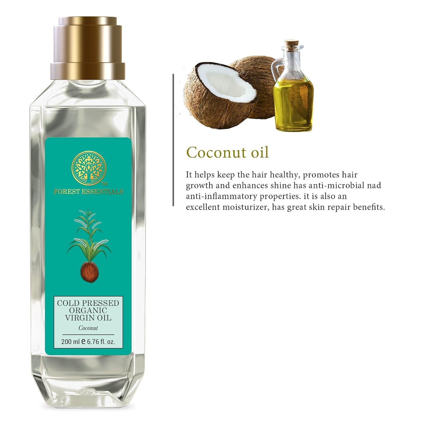 Forest Essentials Organic Pure Cold Pressed Virgin Coconut Oil |100% Pure & Natural