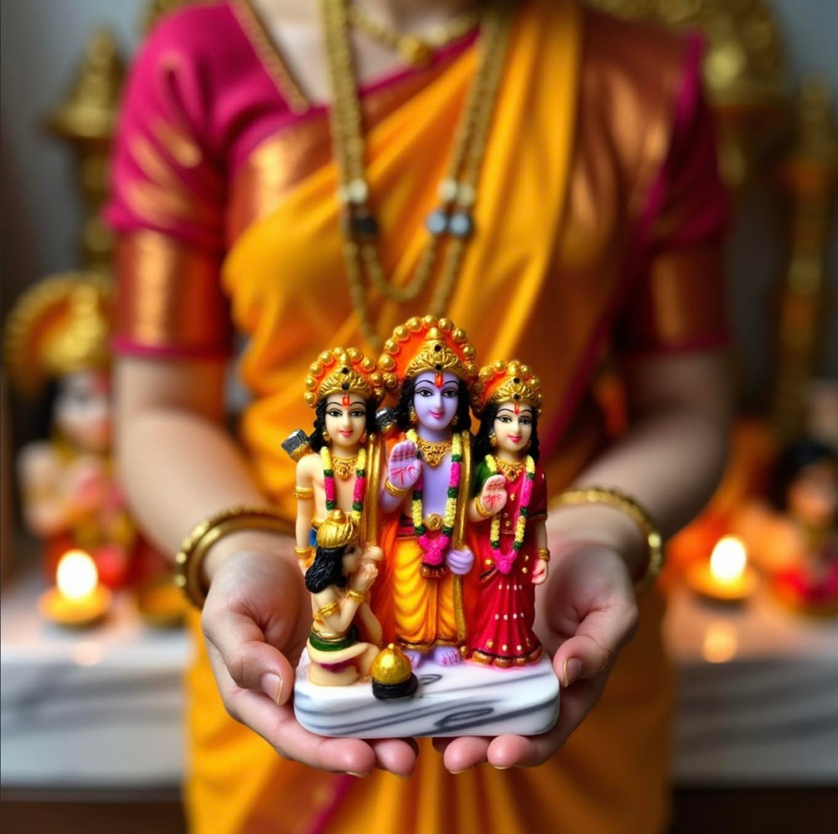 UNOVATE Ram Darbar Idol | Ram Sita Murti | Home, Office Temple | 11 cm