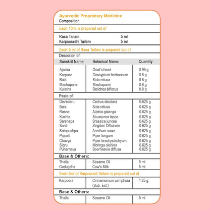 BBETTER Spinal Tejas Taila | Ayurvedic Oil for Cervical, Spinal & Back Pain Relief | Herbal Formula with Rasa Thailam & Karpooradi Thailam for Neck Stiffness, Muscle Relaxation & Mobility | 200ml