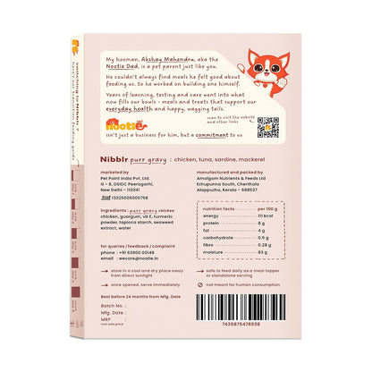 Nootie Nibblr Pur Gravy Chicken- Taurine-Enriched, High-Protein Meal Topper for Cat (170g)