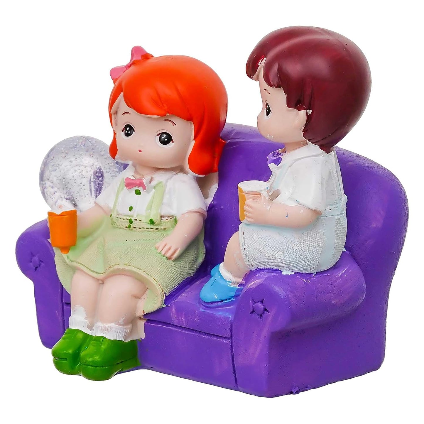 eCraftIndia Cute Romantic Couple Showpiece Sitting on Sofa | Anniversary Valentine Gift for Girlfriend Boyfriend Husband Wife Special Love Her Him | Valentine Day Decoration Items