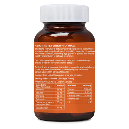ZEROHARM Narie Fertility Formula Tablets | Natural Conception | Healthy Pregnancy | Prevents Pregnancy Complications | Shatavari, Jivanti, Shivalingi, Chaste Berry & Black Cohosh | 60 Veg Tablets