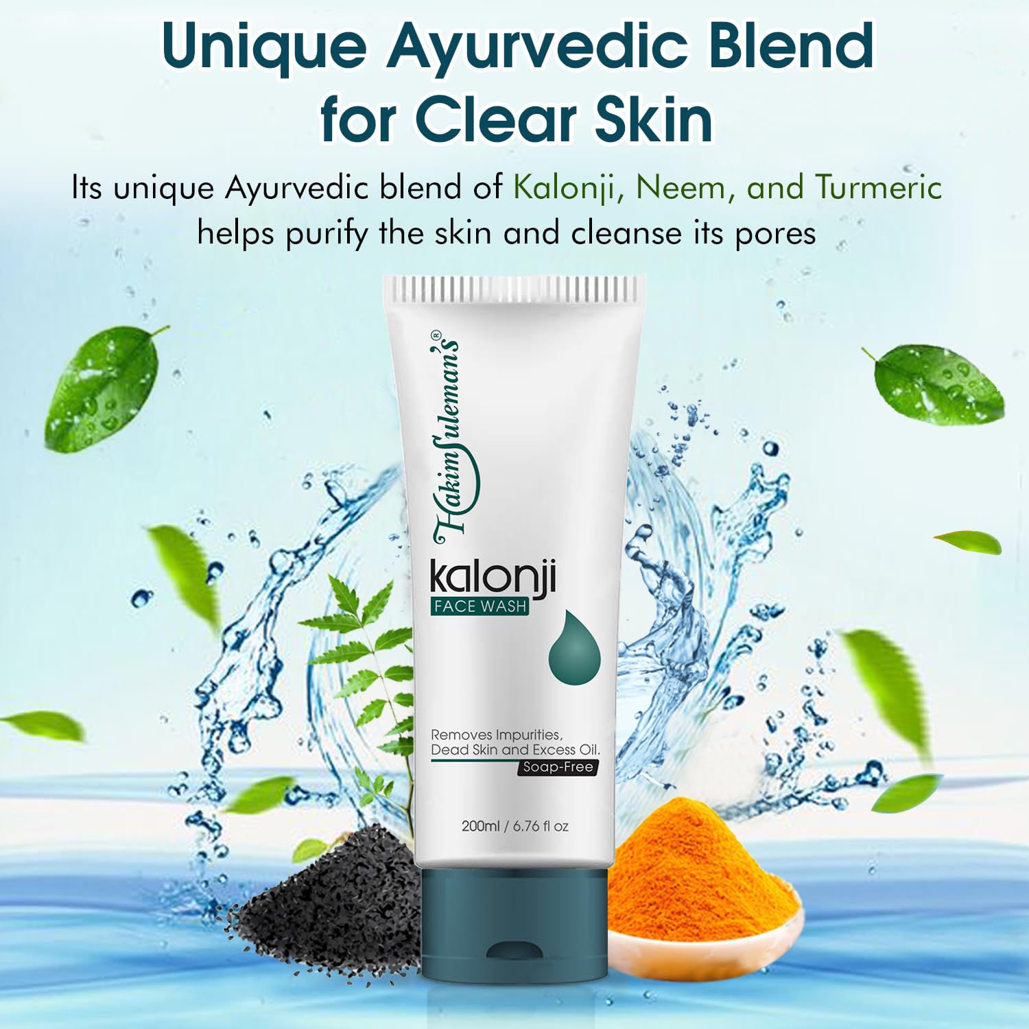 Zephivo Hakim Suleman's Kaloonji Face wash for Tan Removal Face Cleanser for Men & Women | Normal, Combination or Oily Skin | Gently Exfoliates & Evens Tone | 200ml
