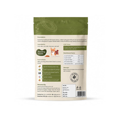 HYE Pets Goat Milk Dog Chews, Rawhide Free Long Lasting Natural Chew Treats, High Protein & Calcium Rich, Easily Digestible Dental Chews, Medium - 2 Chews