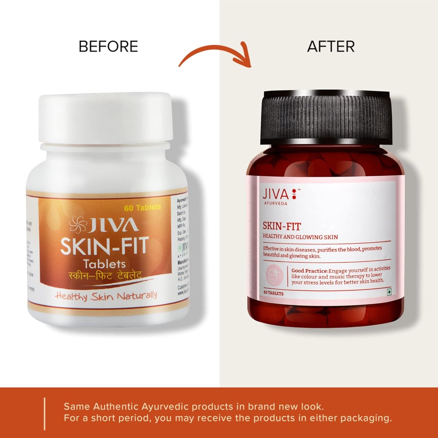 Jiva Skin-Fit Tablets 500gm | 100% Ayurvedic Formula Purifies Blood | Improves Skin Health & Complexion | Alleviates Kapha & Pitta & Strengthens Immune System- 60 Tablets