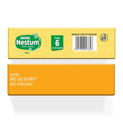 Nestum Baby Cereal – From 6 to 24 Months, Rice, 300g/325g, Bag-in-Box Pack (weight may vary)