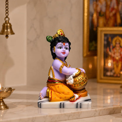 UNOVATE Krishna Makhan Chor Statue | Home Temple | Janmashtmi | Purple