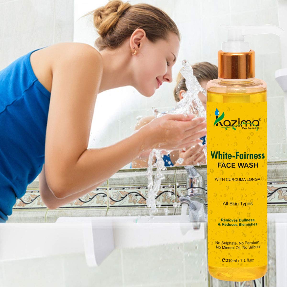 KAZIMA White Fairness Face Wash (200ML) - Removes Dullness & Reduces Blemishes