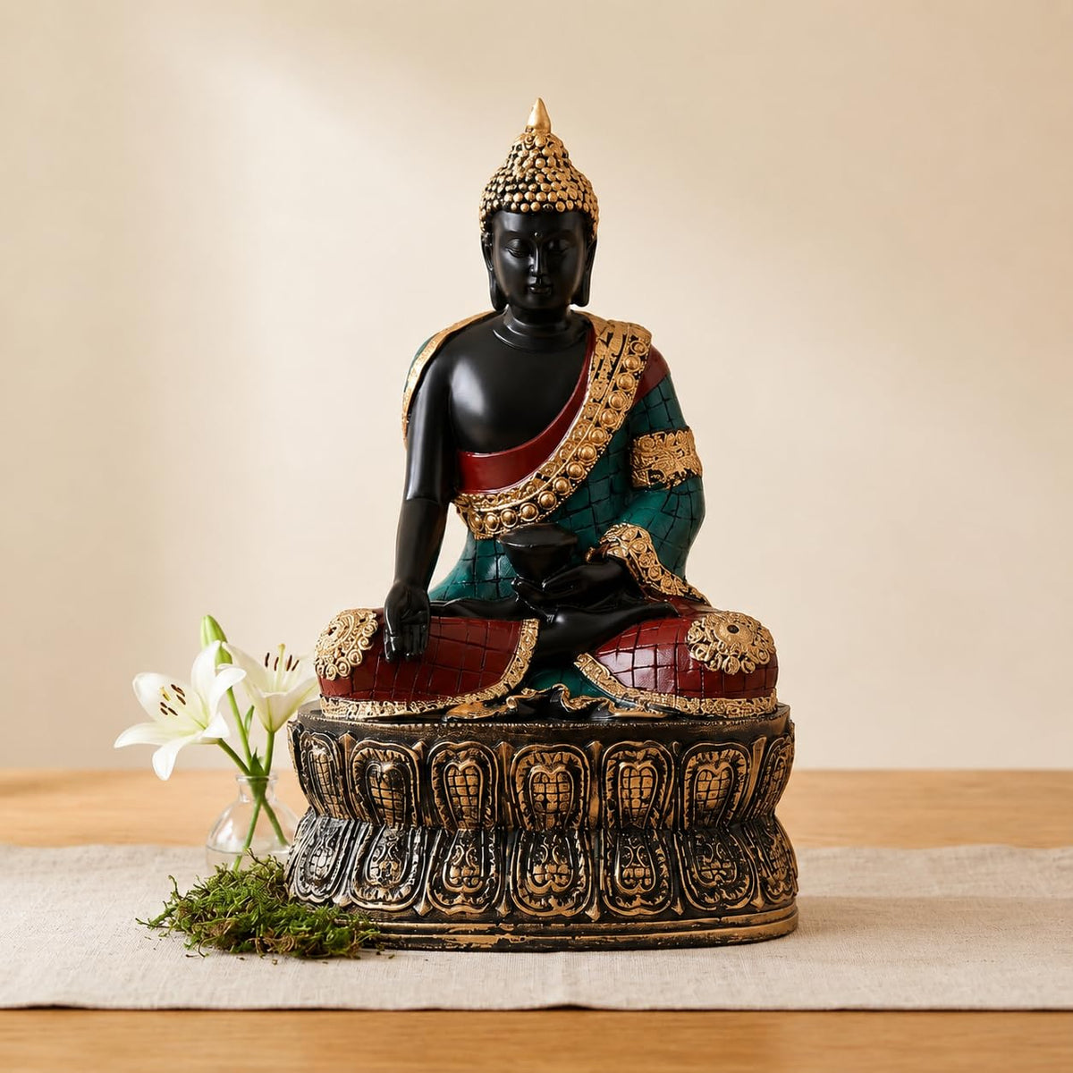 Elegant Buddha Statue for Home Décor (Pack of 1, Multi)