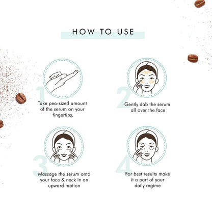 Mcaffeine Coffee Hydrating Face Serum For Glowing Skin, Reduces Dark Spots, Pigmentation & Protects From Sun Damage For Unisex, 40ml