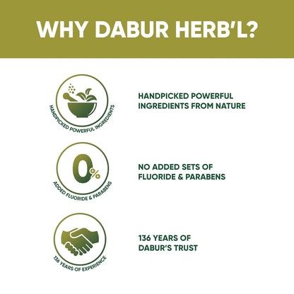 Dabur Herb'l Neem Germ Protection Toothpaste - 200g | No Added Flourides & Parabens | Neem Fights Bacteria (Pack of 2)