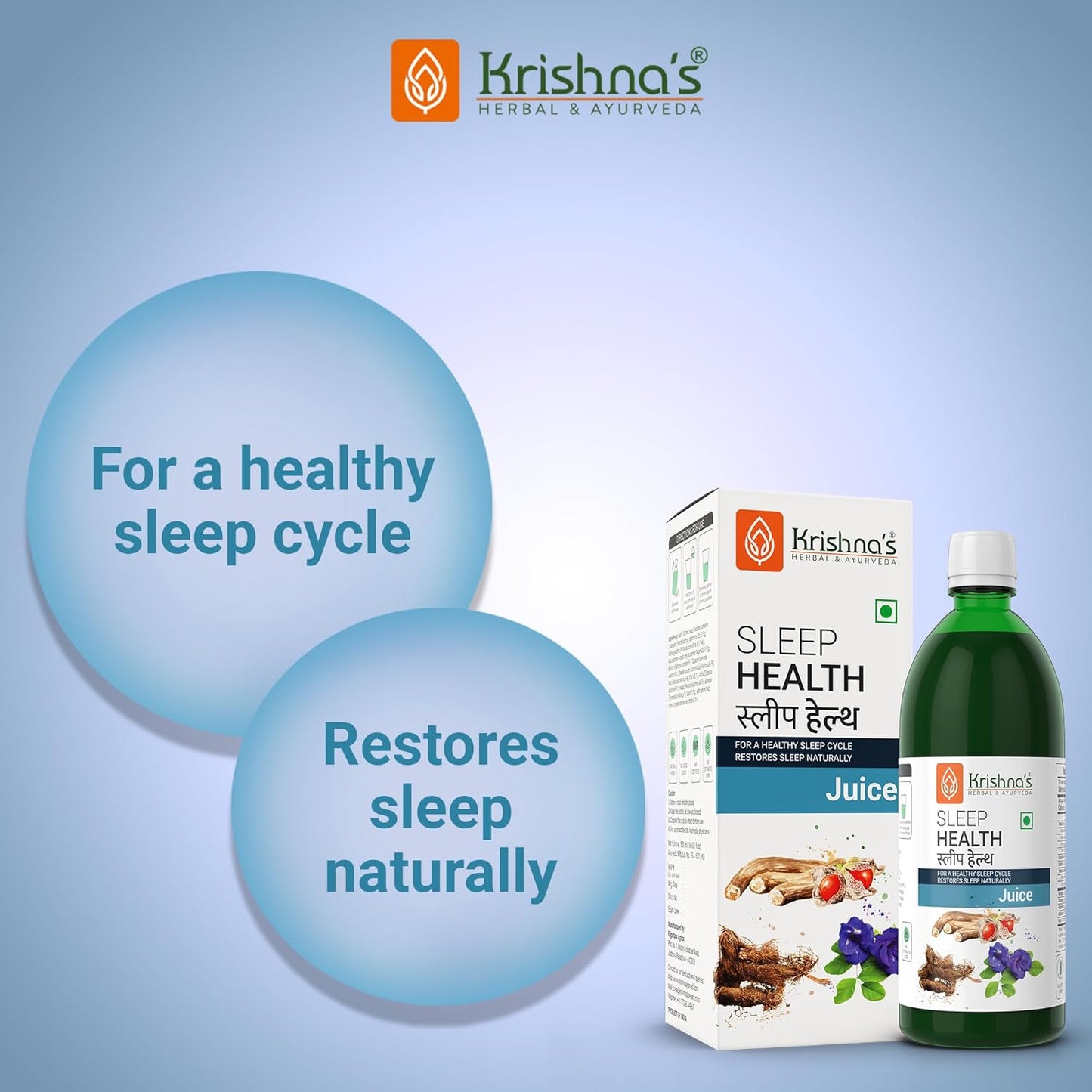KRISHNA'S HERBAL & AYURVEDA Sleep Health Juice 1000 ml | For healthy sleep cycle | Restores sleep Naturally | Manage anxiety & stress