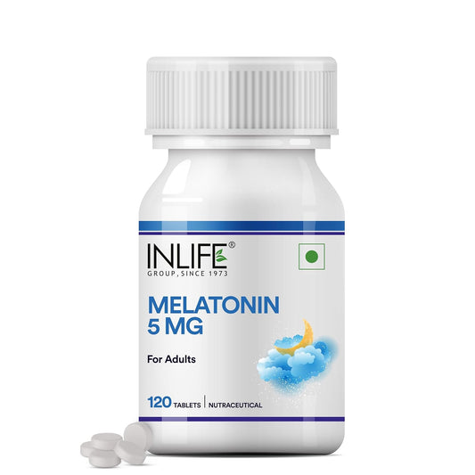 INLIFE Melatonin 5mg Tablets | Supports Sleep and Relaxation | Vegetarian Friendly & Easy to Swallow Supplement for Men and Women - 120 Tablets