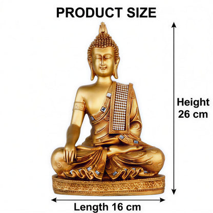 Buddha Idol Statue | Home Decoration Items for Living Room (GOLDEN4)