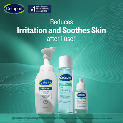Cetaphil skincare products with text on a green background