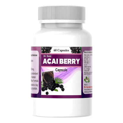 Acai Berry Extract Capsules, Herbal Dietary Supplement for Daily Wellness, Antioxidant Support Formula, Convenient Capsule Format
