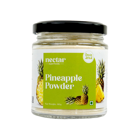 Nectar Superfoods Freeze Dried Pineapple Powder- 80 grams Jar-Pack of 1 Nos 100% Natural | No Added Sugar, Preservative-Free & Vegan | Processed in India