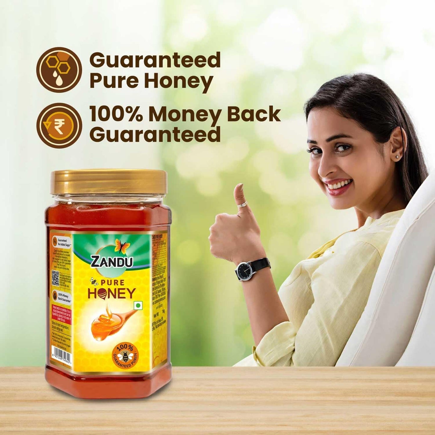 Zandu Pure Honey || 100% Pure || No Added Sugar & Adulteration, 1KG