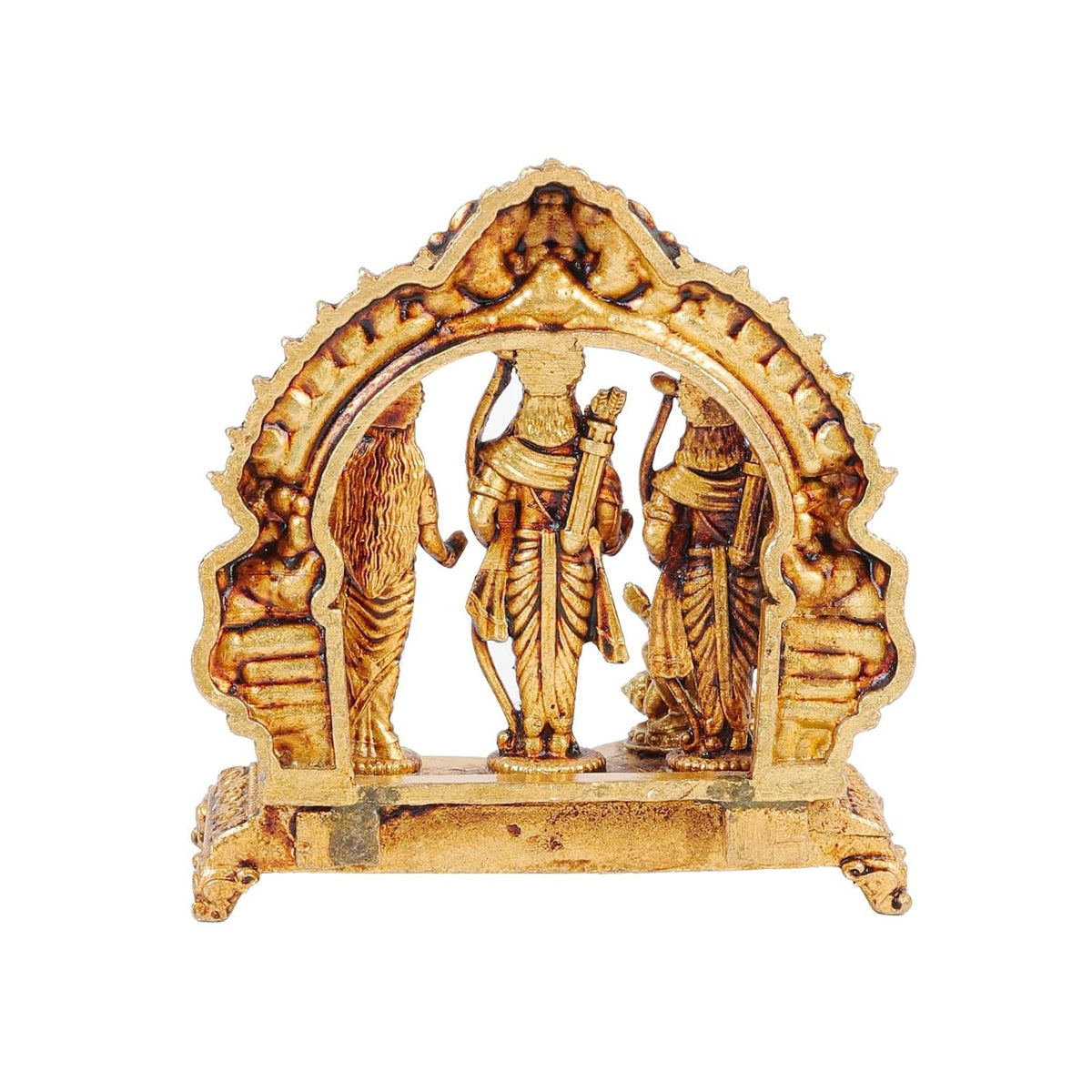 2.5 Inch Pure Brass Ram Darbar Idol | Lord Ram, Sita, Lakshman & Hanuman Ji Statue for Home Temple, Mandir & Pooja Room Decor | Ideal for Pooja, Diwali, Spiritual Gifting & Housewarming