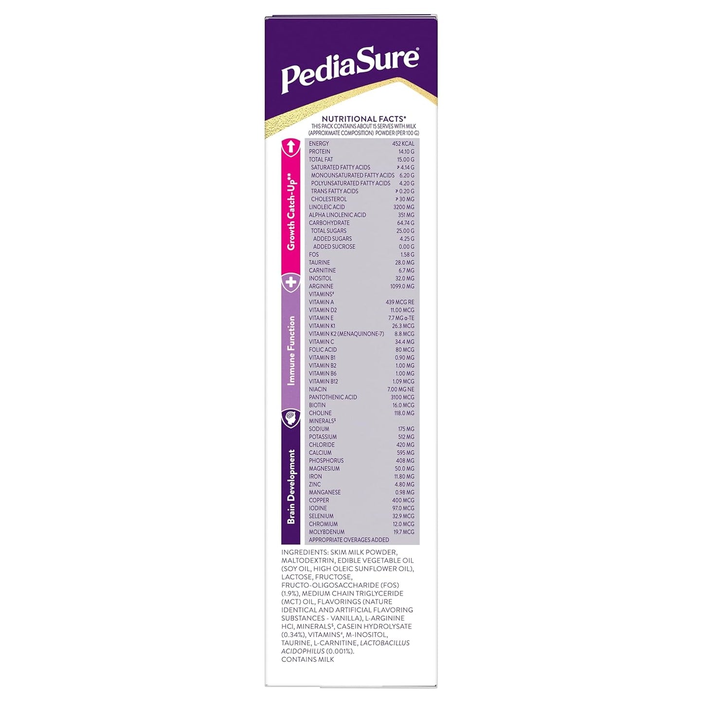 Pediasure Zero Sucrose 400g, Vanilla, Scientifically Designed Nutrition to Help Kids Grow, Pediasure Zero Sugar