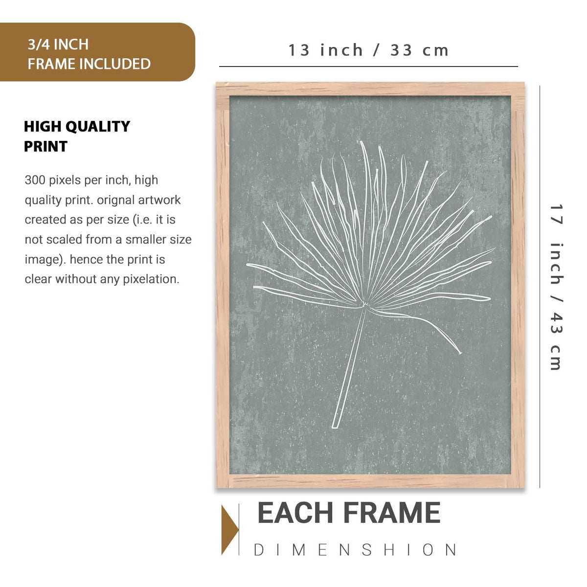 Home Decor Floral Painting Decorative Line Wall Art poster With Frame For Living Room Bed Room Hotel Wall Decor Digital Reprint Set of 3 (13x17 inch)