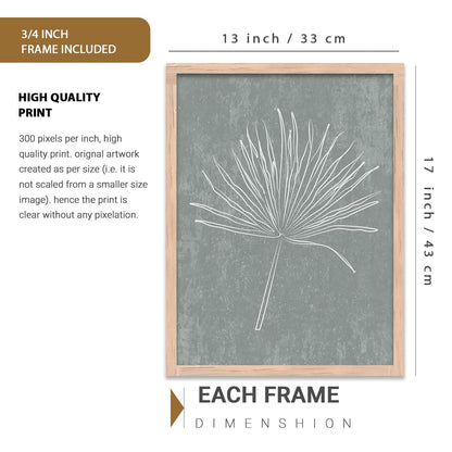Home Decor Floral Painting Decorative Line Wall Art poster With Frame For Living Room Bed Room Hotel Wall Decor Digital Reprint Set of 3 (13x17 inch)