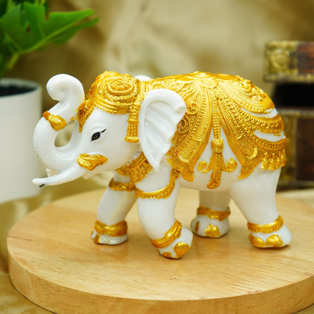 Elephant Show Pieces for Home Decor Living Room Decorative Items | Showpieces Gift Items for Decoration | Center Table Tv Unit Showcase Shelf Office Desk Interior Artifacts Vasthu Statue
