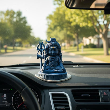 Shivji Idol for Car Dashboard, Home Temple & Office Desk | Compact Resin Mahadev Murti for Puja Room, Table Decor & Spiritual Gift | Small Lord Shiva Statue (Baby Lord Shiva)