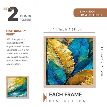 Premium Digital Paintings with Frame for Home Decoration - Painting for Living Room Bedroom Office - Painting for Wall Decoration - Pack of 4 (E)