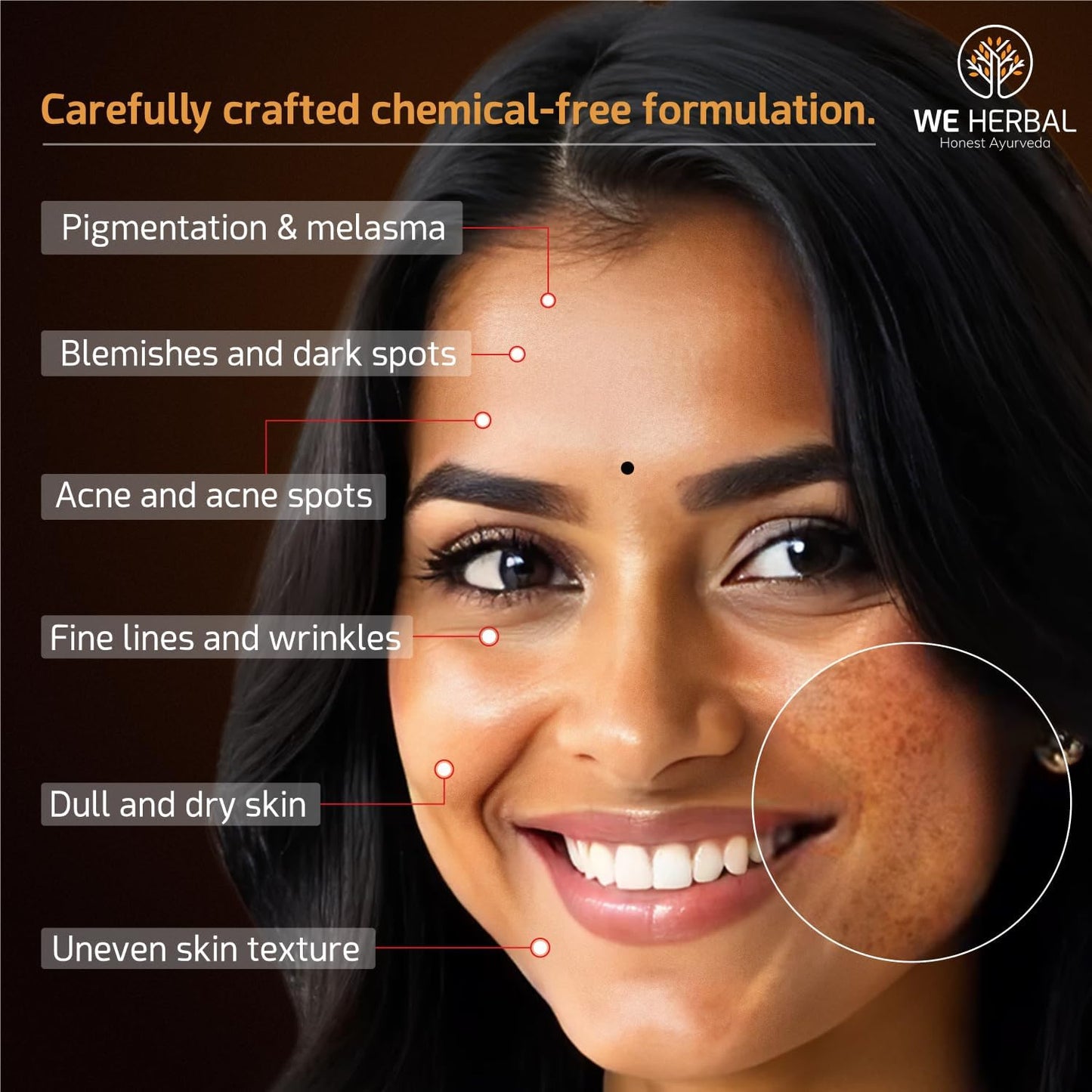 WE HERBAL Kumkumadi Face Cream for Fairness, Radiant Glow, Skin Brightening & Firming, 50gm Ayurvedic Moisturizer with Natural Ingredients, No Artificial Chemicals, Fragrance or Colour