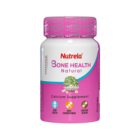 NUTRELA Bone Health Natural Calcium Supplement for Men & Women | Supports Bone Density, Joint Health, and Muscle Strength - 30 Capsules