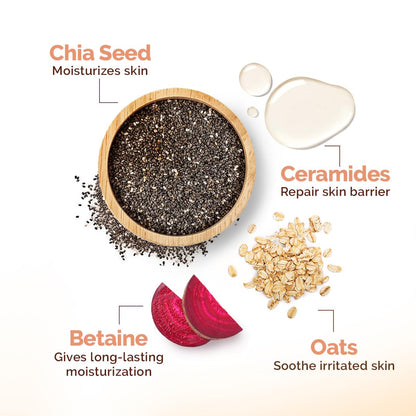 Mamaearth Chia Calming Moisturizer with Chia Seed & Ceramides for Healthy Skin Barrier | For Hydrated Glow | Co-Created with Dermats | For Dry & Sensitive Skin | 24H Long Lasting Moisturization | Fragrance Free | 80 g