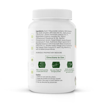 Krishna’s Dantoshad Ayurvedic Tooth Powder With Goodness of 15 Herbs for Strengthens Teeth, Tightens Gum & Maintain Fresh Breath - 100 gm (Pack of 1)