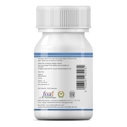 INLIFE Probiotic Lactobacillus Acidophilus 5 billion CFU | Gut Health Supplement for Men Women | Digestive Health, Supports Immunity |With Probiotic Balance – 60 Veg Capsules (Pack of 1, 60)