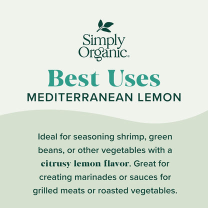 Simply Organic Sheet Pan Seasoning, Mediterranean Lemon, 0.85 Ounce